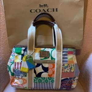 Coach Colorful Patchwork Tote Bag